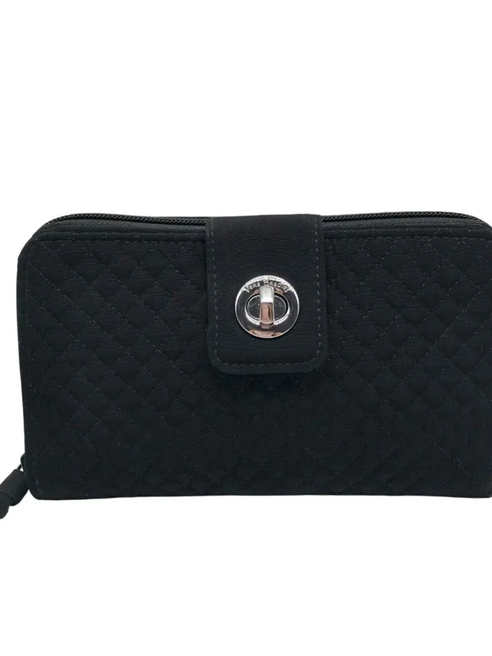 Vera Bradley Black  Microfiber RFID Turnlock Wallet